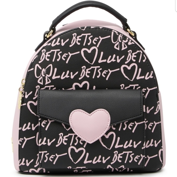 Betsey Johnson Handbags - Luv Betsy Leahh Mid Size Backpack in pink black